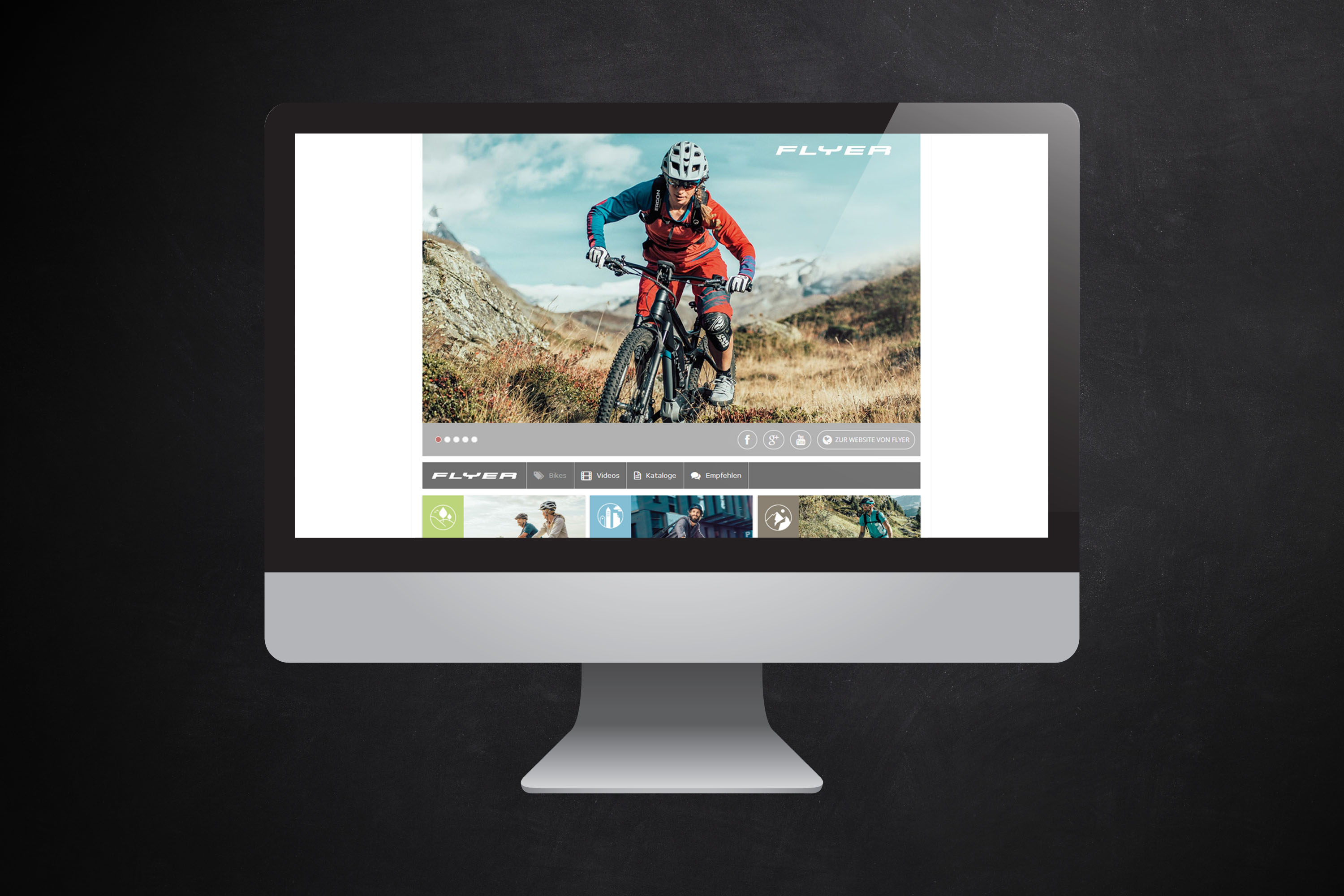 Screenshot Flyer Brandingpage auf OnBikeX