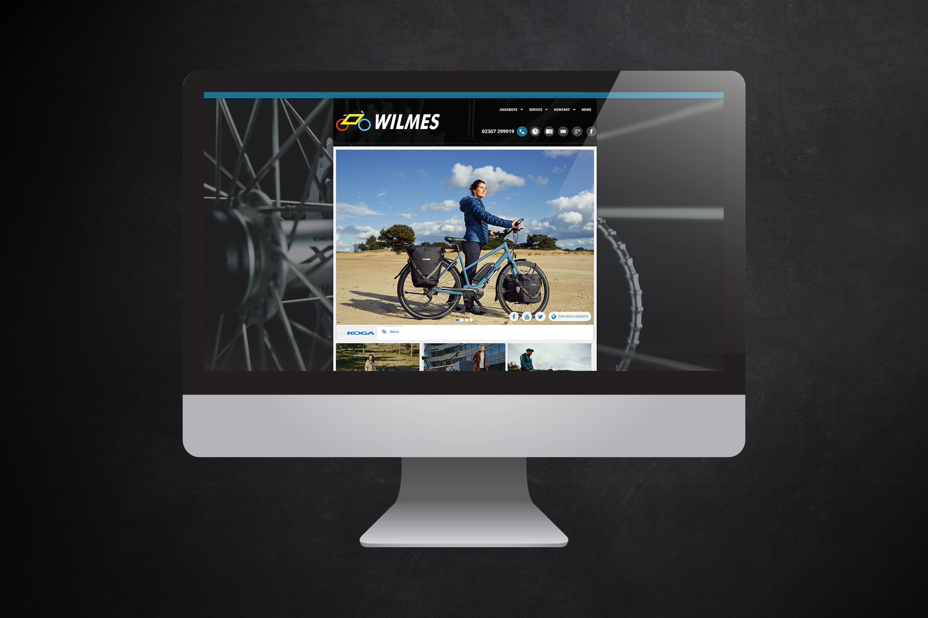 Screenshot KOGA Brandingpage auf fahrrad-wilmes.de