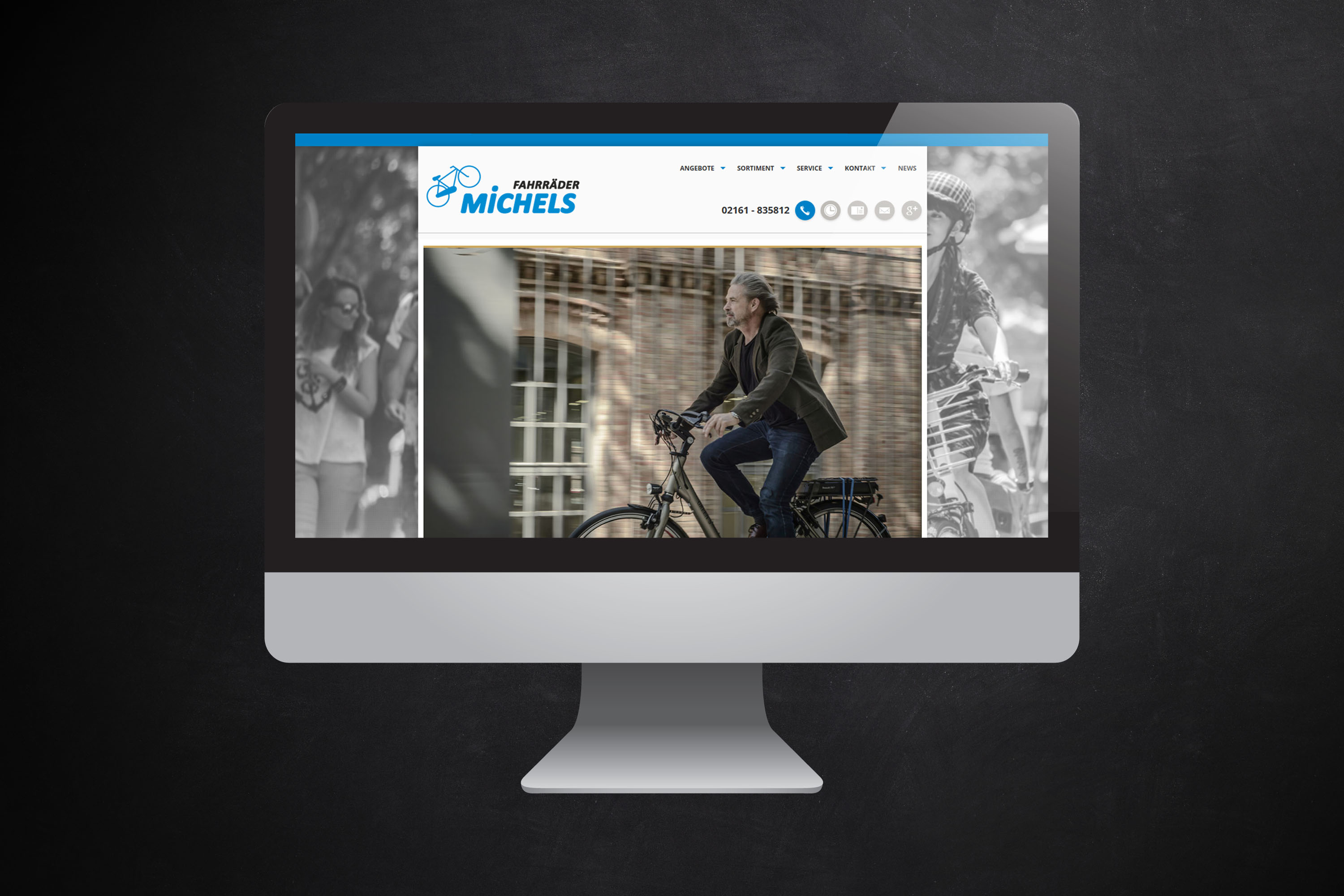 Screenshot Greens Brandingpage auf fahrrad-michels.de